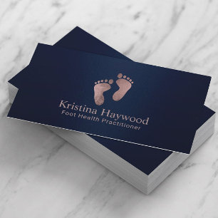 Podiatrist Foot Health Practitioner Navy Blue Business Card