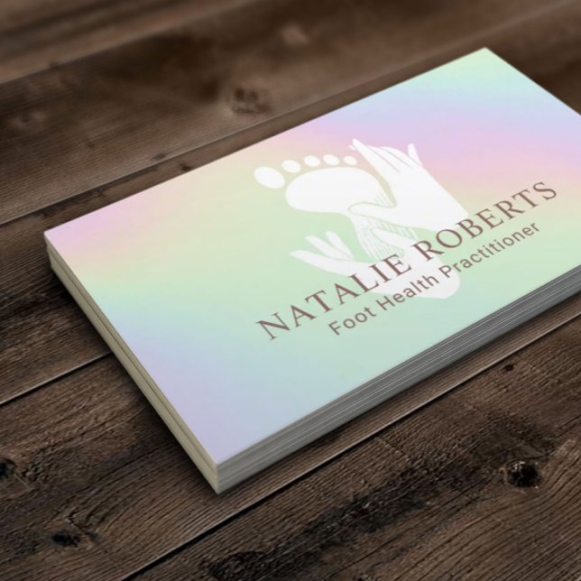 Podiatrist Foot Massage Therapy Spa Holographic Business Card (Creator Uploaded)