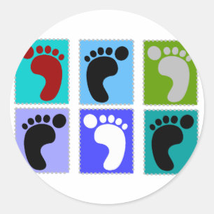 Podiatrist Gifts Popart Design of Feet Classic Round Sticker