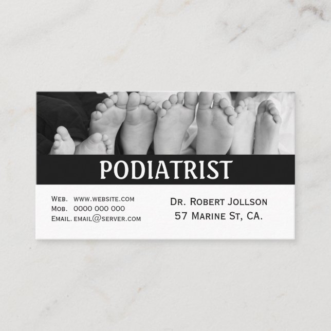 Podiatrist Medical Appointment Business Card (Front)