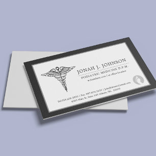Podiatrist Minimalist Black Border Business Card