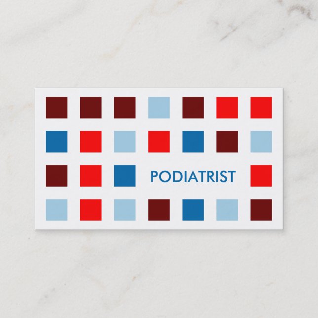 PODIATRIST (mod squares) Business Card (Front)