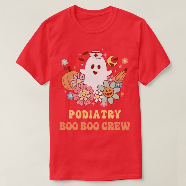 Podiatry Boo Boo Crew Nurse Halloween TShirt frien (Design Front)