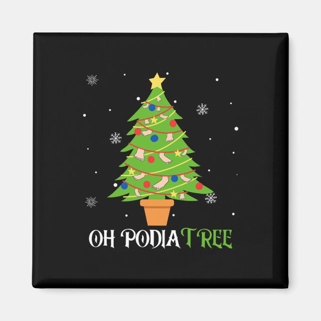 Podiatry christmas tree podiatrist foot medical as magnet (Front)
