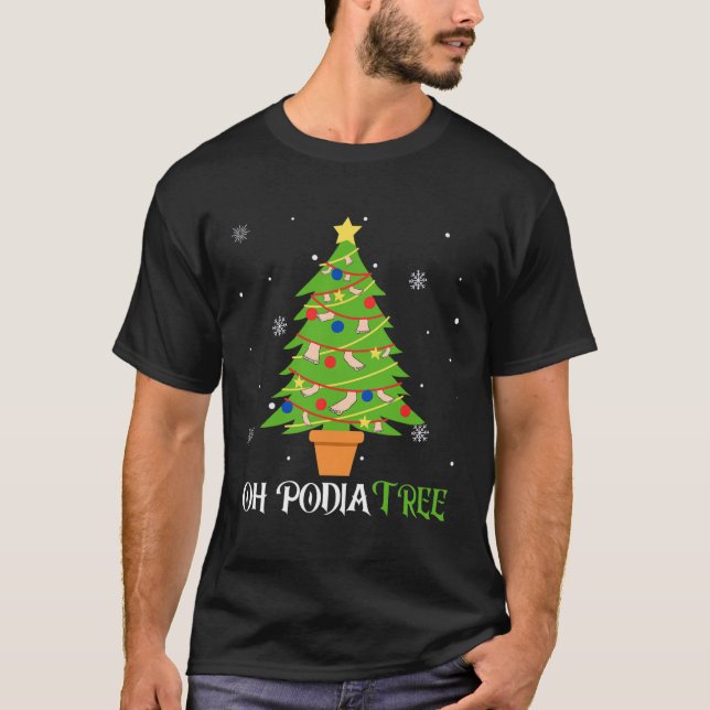 Podiatry christmas tree podiatrist foot medical as T-Shirt (Front)