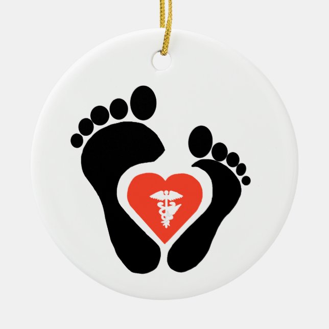 Podiatry Day Foot & Heart Ornament (Front)