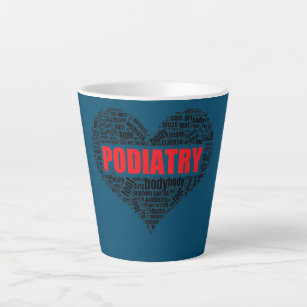 Podiatry Heart Shape Word Cloud Foot doctor  Latte Mug