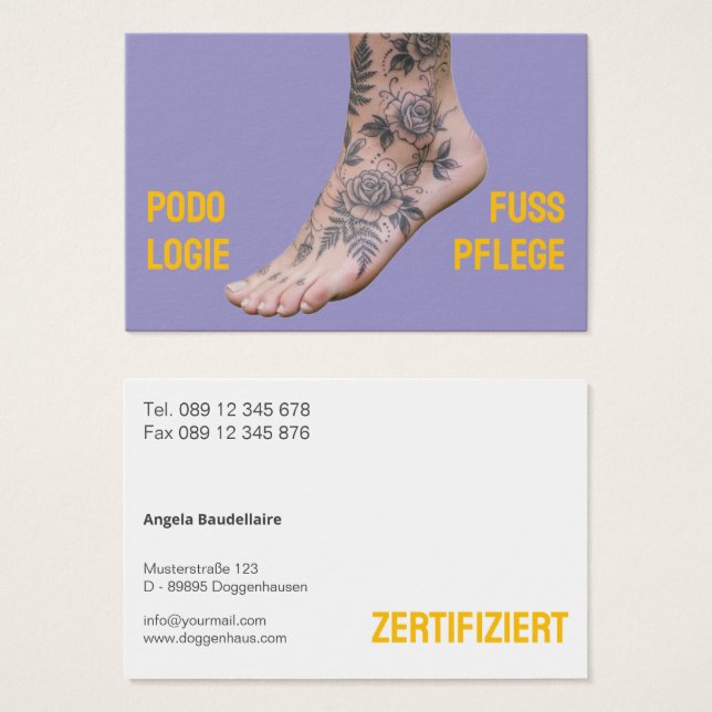 Podology Photo QR Code Foot Care  (Front & Back)