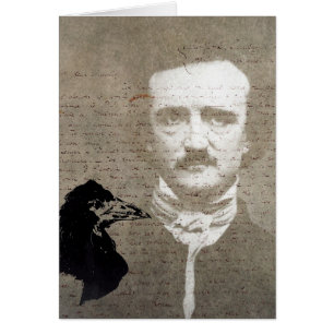 Poe And The Raven Grunge Digital Art