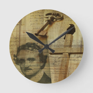 Poe Collage Round Clock