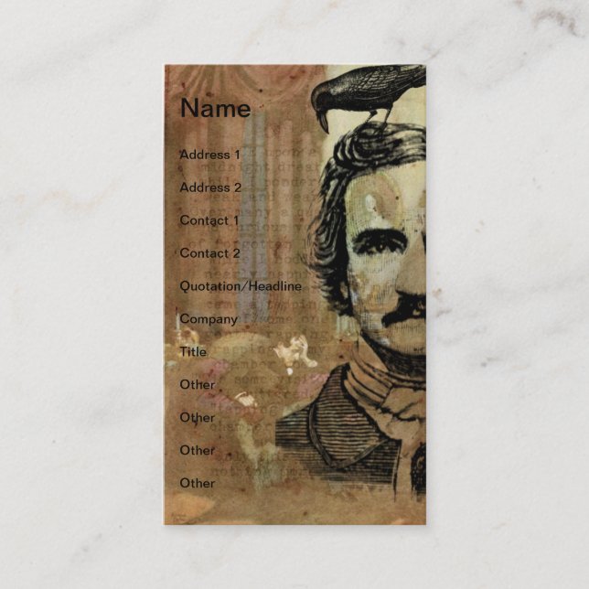Poe Collage Vertical Business Card (Front)