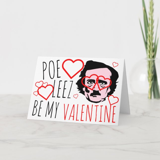 Poe Leez Be MY Valentine Holiday Card (Front)