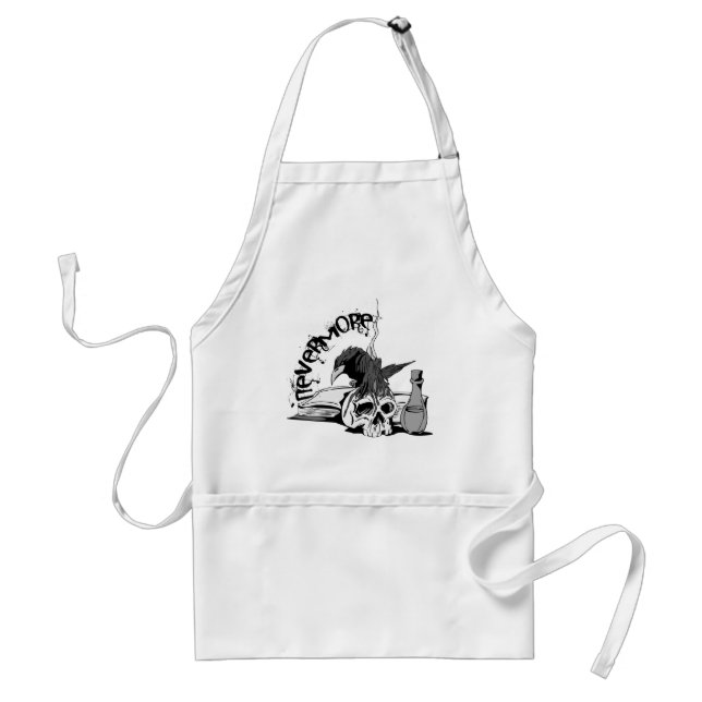 Poe Nevermore Raven Skull & Book Standard Apron (Front)
