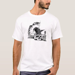 Poe Nevermore Raven Skull & Book T-Shirt