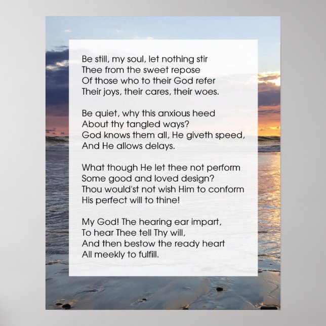 Poem - Be Still Poster (Front)