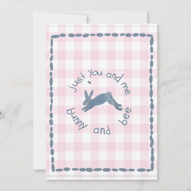 Poem Bunny Bee Bunnies Bees Baby  Invitation (Front)