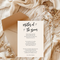 Poem Card For Mother of the groom hearts  