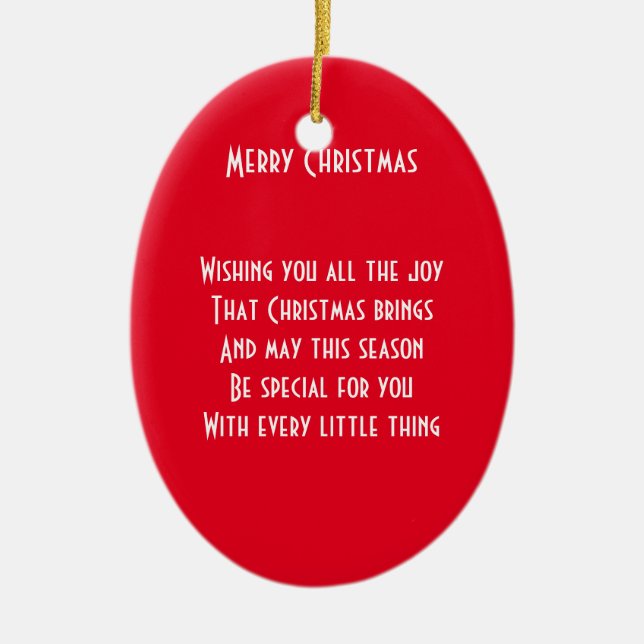 Poem Ceramic Ornament (Front)