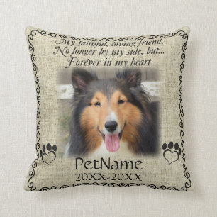 Poem Faithful Friend Pet Sympathy Custom Burlap Cushion