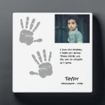 Poem for Mum Handprint First day of School Plaque<br><div class="desc">A wonderful gift using the handprints of her child. This finished plaque is ready to display. Custom handprint,  poem and name. Use special photo to make it extra special.</div>