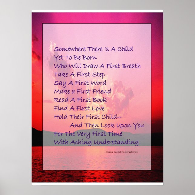 Poem for New Parents Poetry Poster (Front)