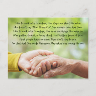 Poem Grandmother Grandma Grandchild Inspirational Postcard