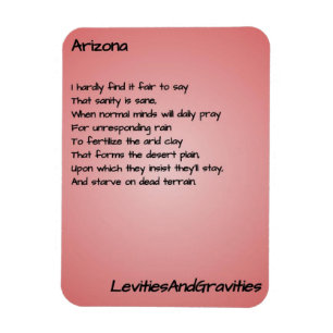 Poem Kitchen Magnet - Arizona