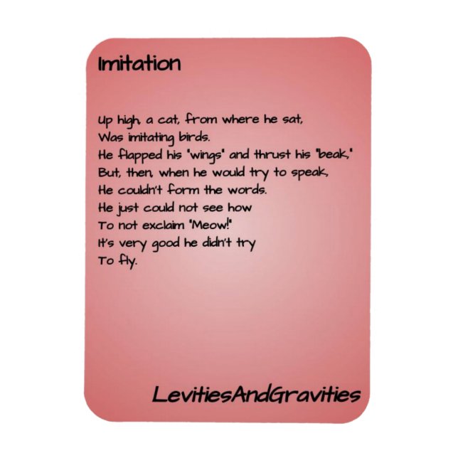 Poem Kitchen Magnet - Imitation (Vertical)