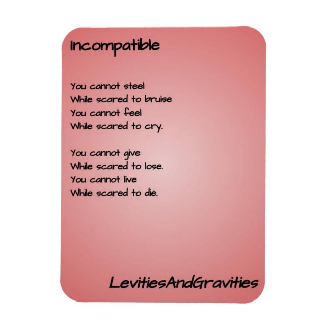 Poem Kitchen Magnet - Incompatible (Vertical)