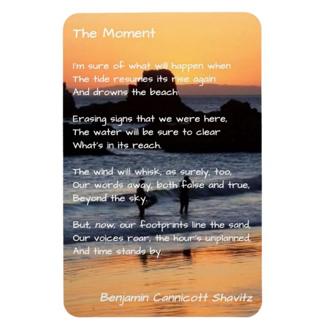Poem Kitchen Magnet - The Moment - With Photo (Vertical)