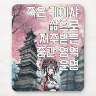 Poem Korea Gift Geisha Vers Vintage Retro Mouse Pad