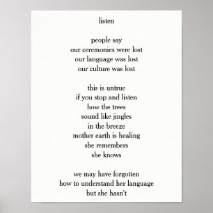 Poem - "listen" poster