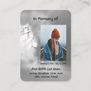Poem Memorial Keepsake Angel Sky Clouds Business Card