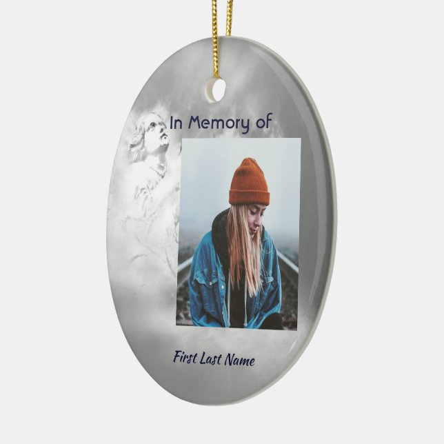  Poem Memorial Keepsake Angel Sky Clouds  Ceramic Ornament (Left)