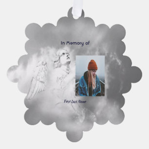  Poem Memorial Keepsake Angel Sky Clouds  Tree Decoration Card