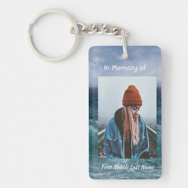  Poem Memorial Keepsake Ocean Sea Beach Key Ring (Front)