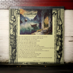 Poem of Art Painting of Boat on Water Ceramic Tile