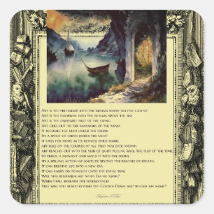 Poem On Art Boats Water Pond Square Sticker