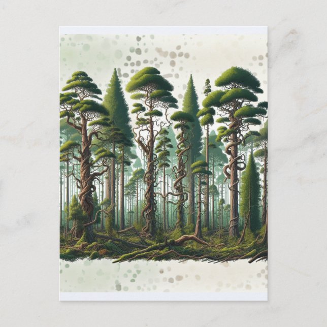 Poem on Forest of Trees Perspective Postcard (Front)