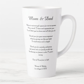 Poem Parents Bride Groom Wedding Thank You Gift Latte Mug