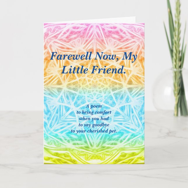 Poem: Pet Loss Sympathy, POBY, Folded Greeting  Card (Front)