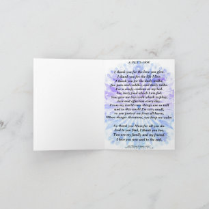 Poem: Pet's Tribute To Owner Folded Card