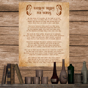 Poem Rainbow Bridge for Horses Sympathy Poster