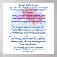 Poem: Rainbow Bridge Reunion, FL, Matte Poster