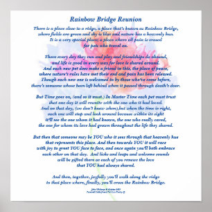 Poem: Rainbow Bridge Reunion, FL, Matte Poster