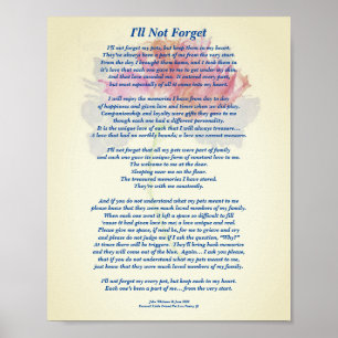 Poem: Special Memories Of A Pet, FLST Poster Matte