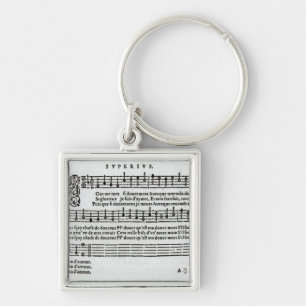 Poem to music by Jean Antoine de Baif Key Ring