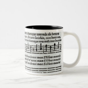 Poem to music by Jean Antoine de Baif Two-Tone Coffee Mug