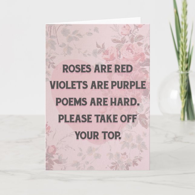 Poems are hard - funny Valentine's day card (Front)