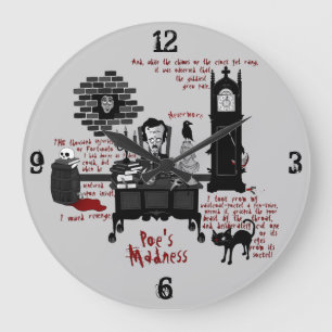 'Poe's Madness' (Version 2) Clock